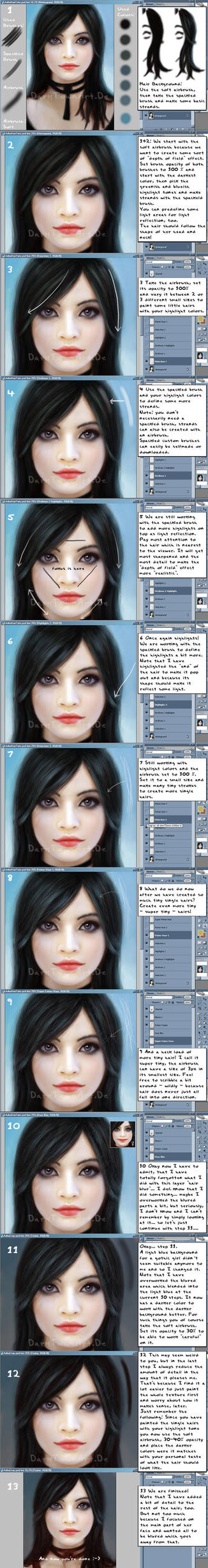 Tutorial: How to Paint Hair by ZombieSandwich