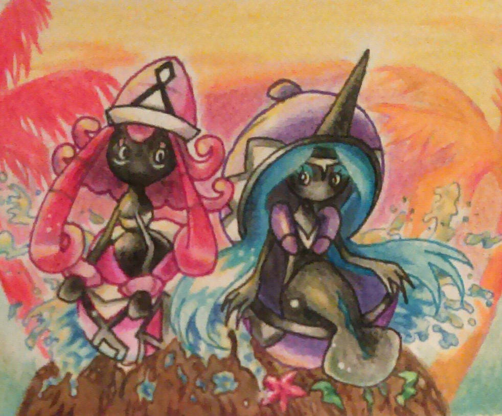 Tapu Lele and Fini by michspich on DeviantArt