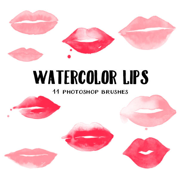 watercolor lips brushes by excentric on DeviantArt