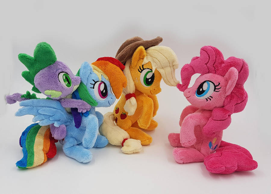 Dash , pinkie , AJ and spike mini beanies by Epicrainbowcrafts