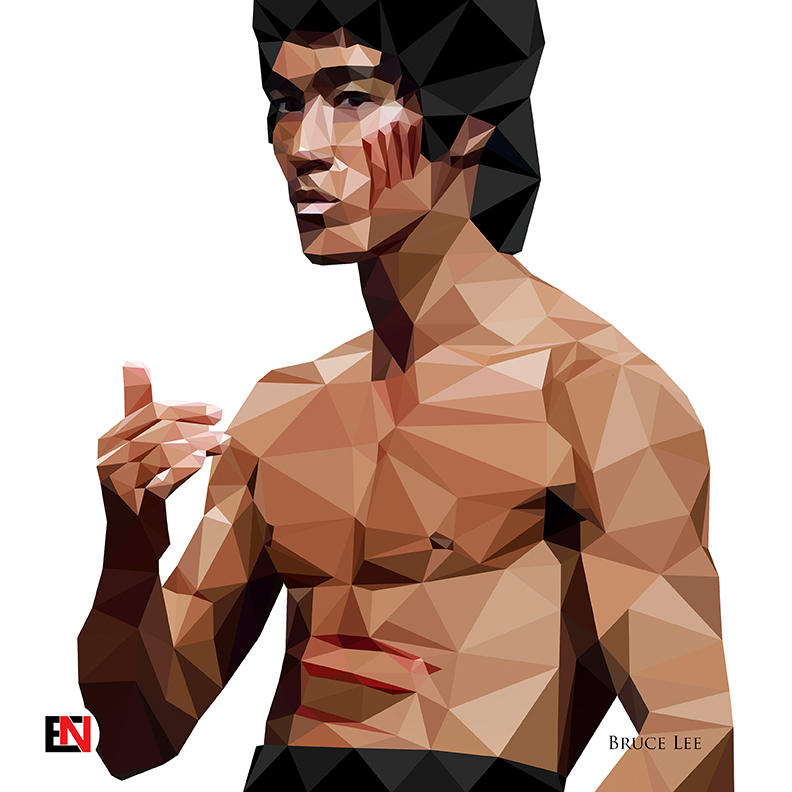 Low Polygon Portrait - Bruce Lee by mietony