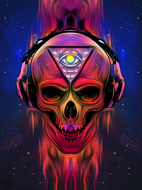 Neon Skull by Maniakuk on DeviantArt