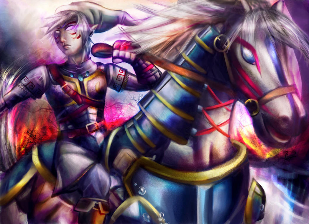 LoZ-Oni Link and Epona by topcat-sama
