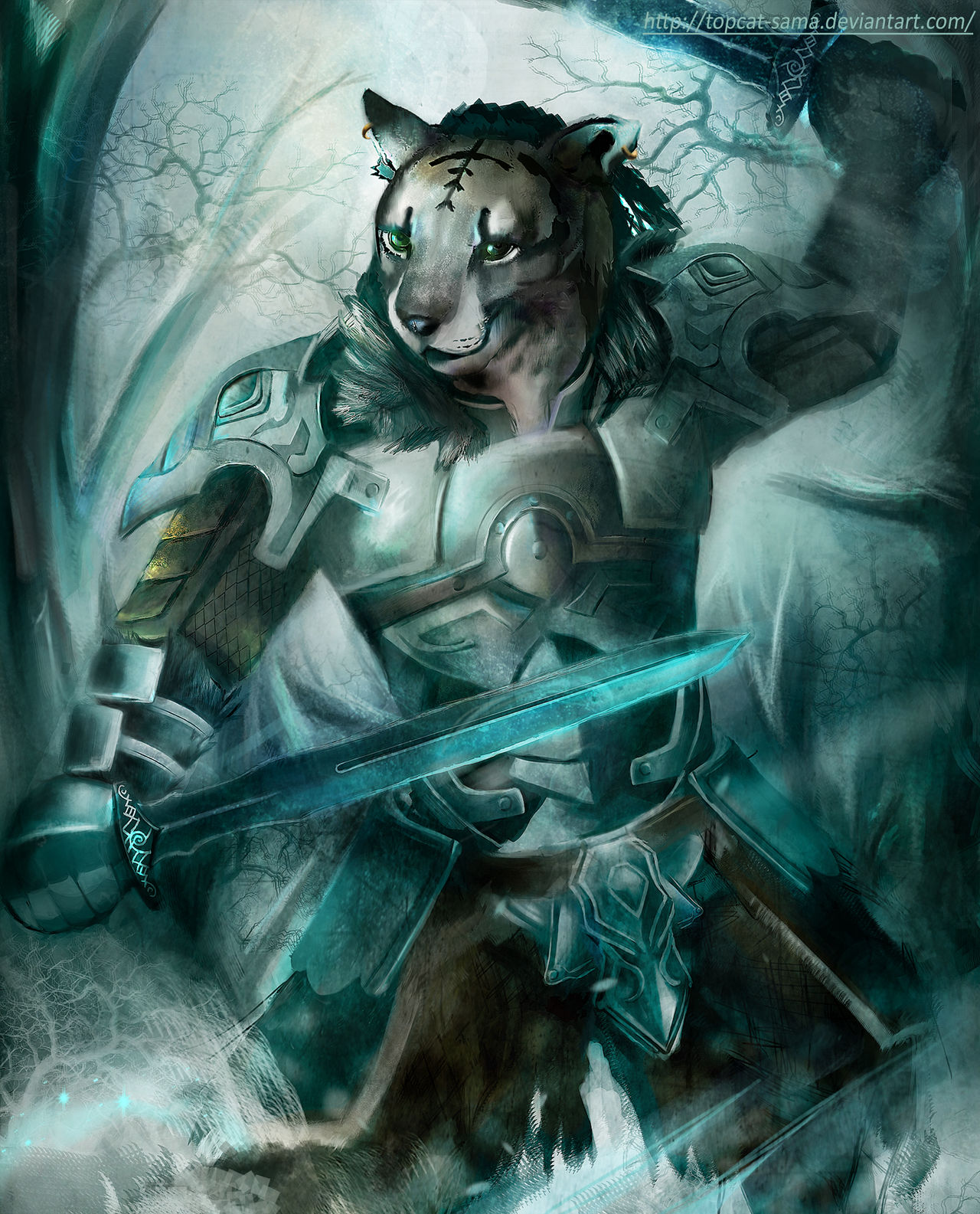Skyrim-Battle in the snow by topcat-sama