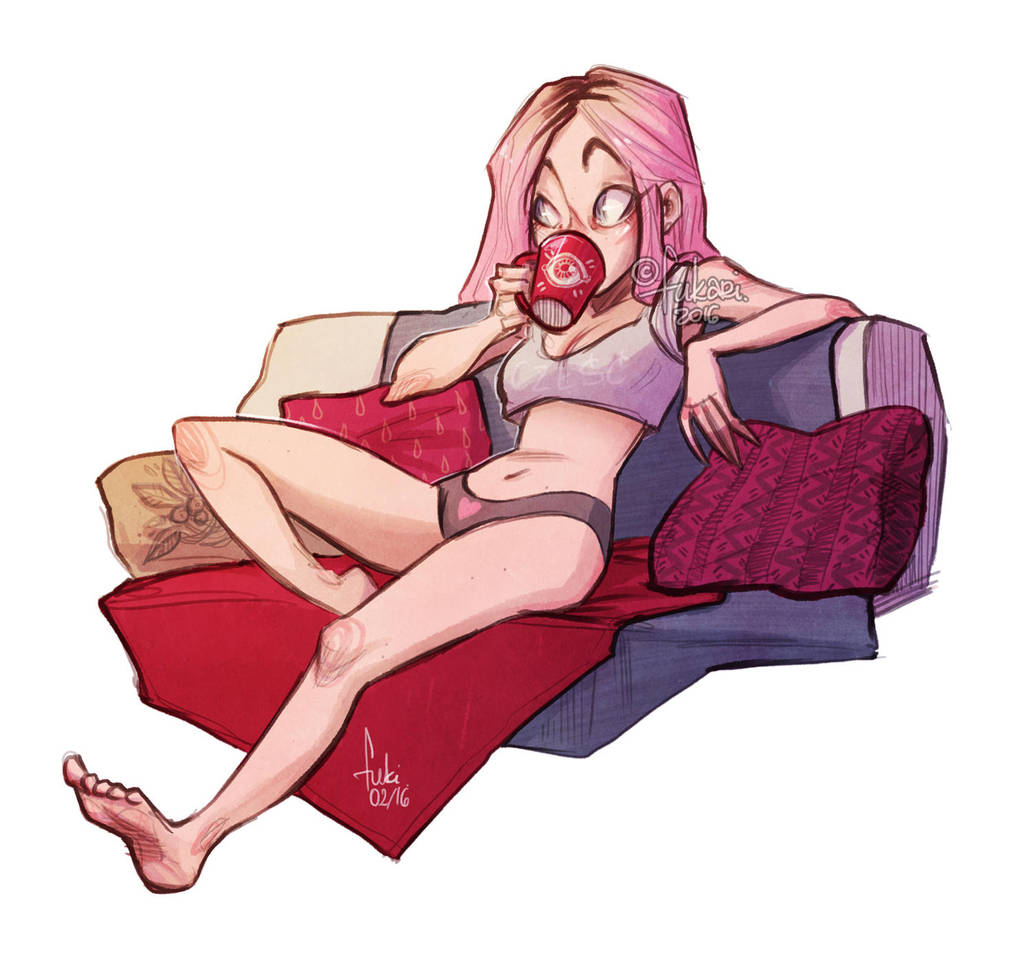 morning green tea cup by Fukari