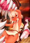 Rocoroco VS Cerberos (tanaka the wizard ) by KozureOkamixx