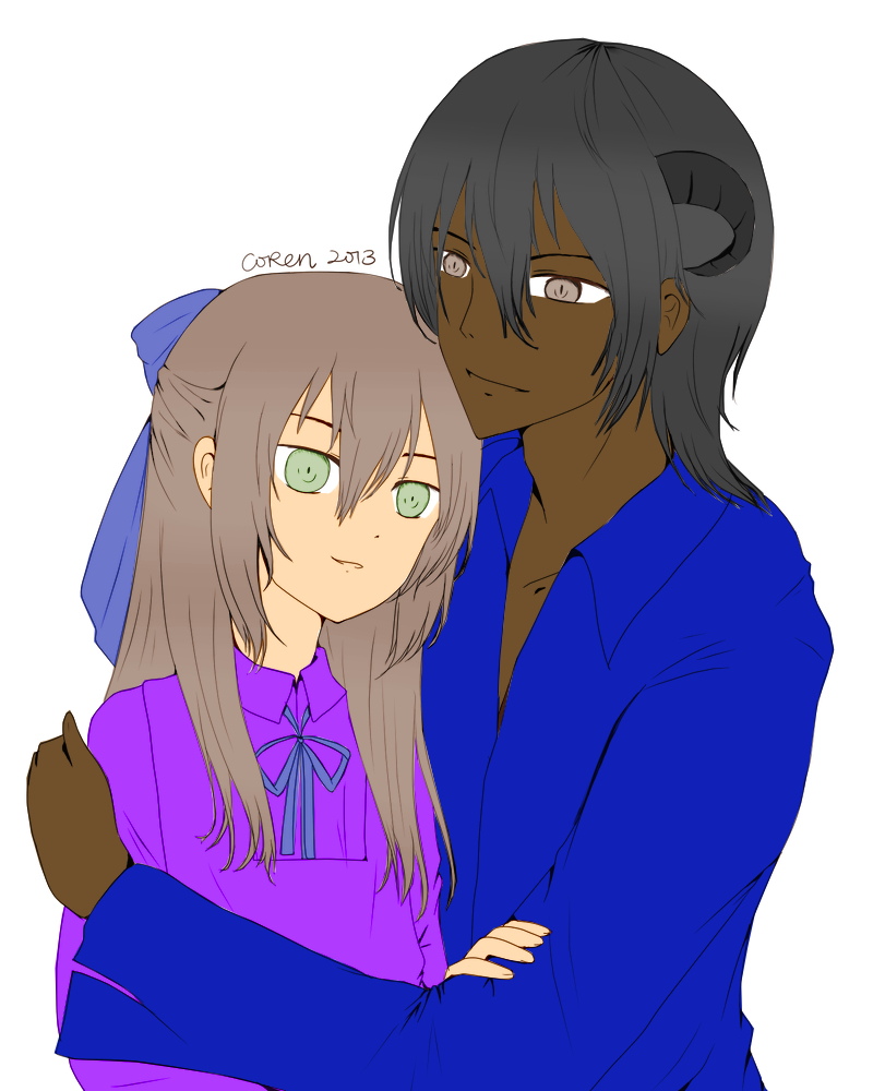 Demonic Anime Couple Lineart by CorenB on DeviantArt
