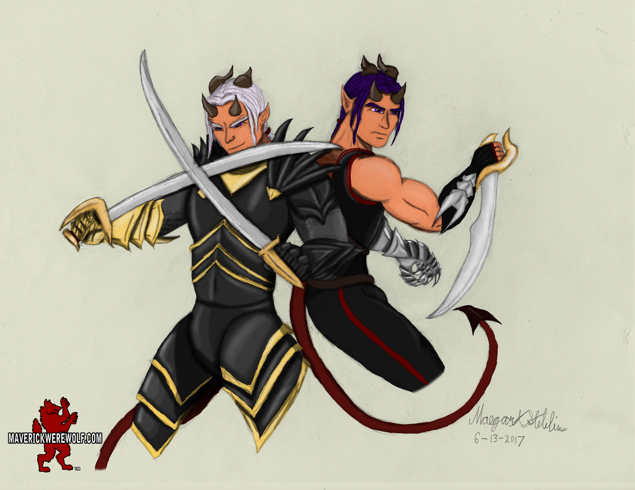 Demon Twins - Lye and Kye (colored) by Maverick-Werewolf