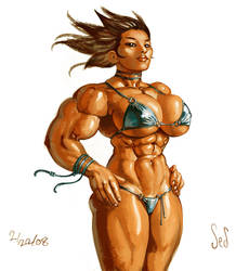 Painted Bikini Woman by Jebriodo
