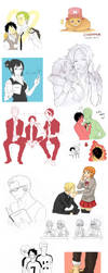 One Piece GAKUEN Sketch Dump by Mcgooen
