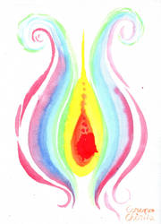 Abstract flower Watercolor painting by CORinAZONe