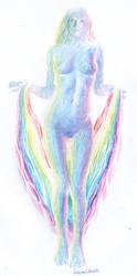 Rainbow colored naked woman by CORinAZONe