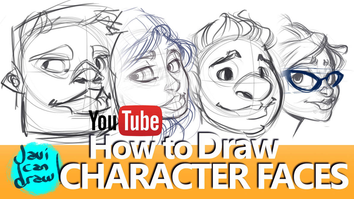 HOW TO DRAW FACES, HAIR, HATS AND GLASSES by javicandraw