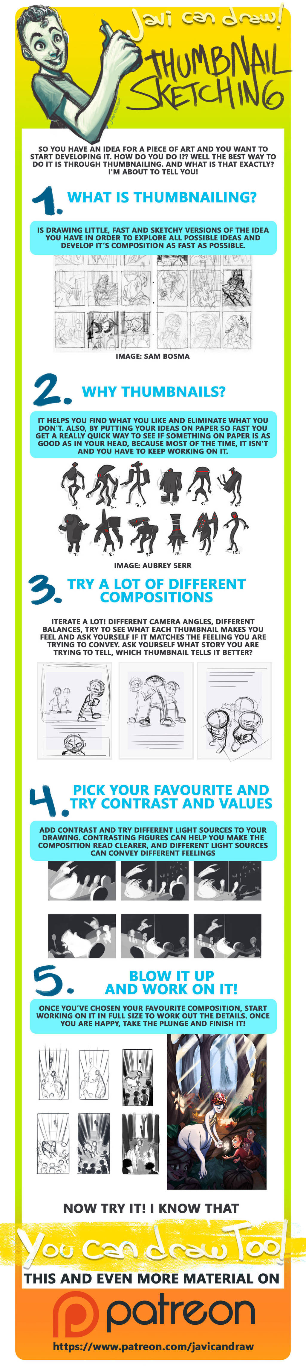Thumbnailing for better composition - A Tutorial! by javicandraw