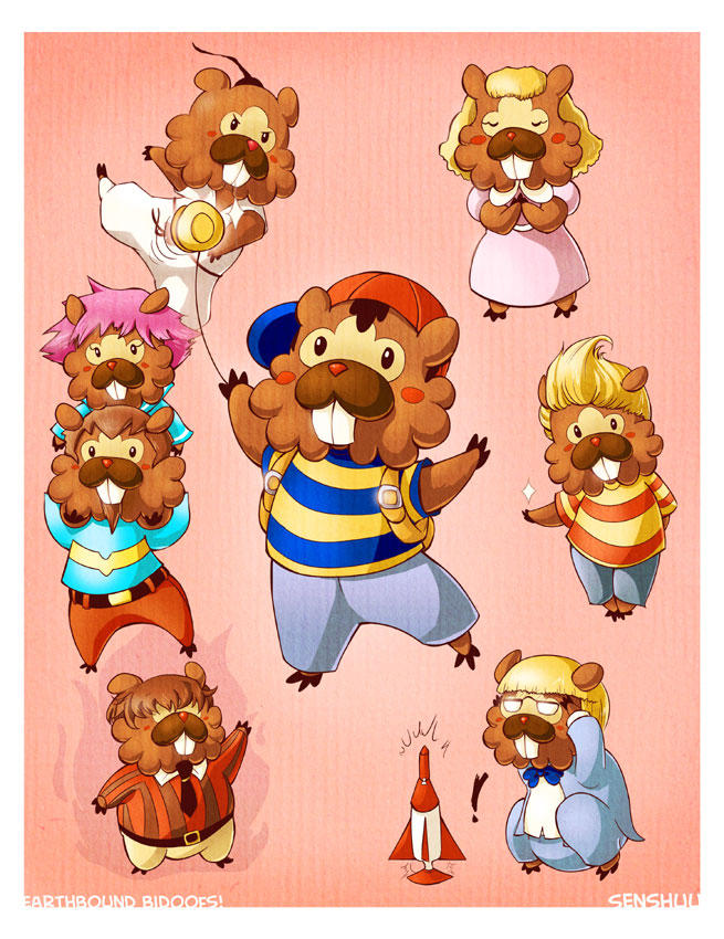 Earthbound Bidoofs by senshuu