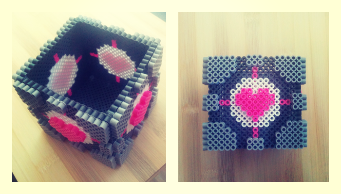 Companion Cube Perler by Aeryn-Seoung