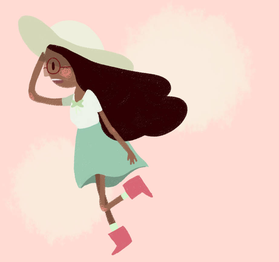 really quick warmup doodle of Connie from Steven Universe who is a total babe let me tell you also i missed doing scribbley-lineless-crayon pieces