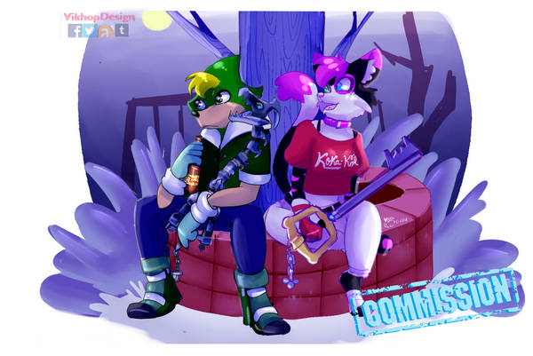 Commission - Chilling at night by vikhop