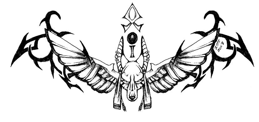 Winged Anubis Tattoo by cheshiresphynx