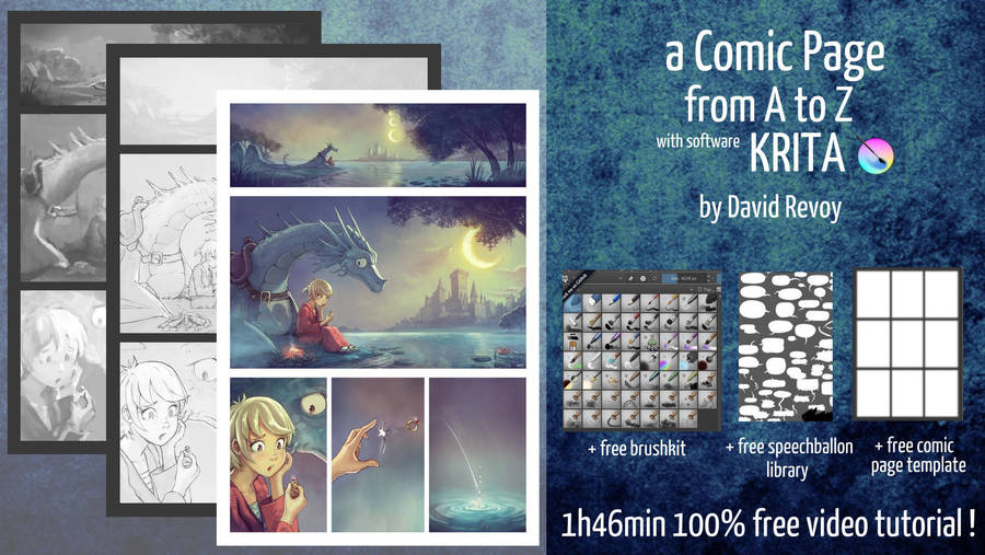 Free tutorial: A comic page from A to Z in Krita by Deevad ... Krita is a professional free and open source painting program.
