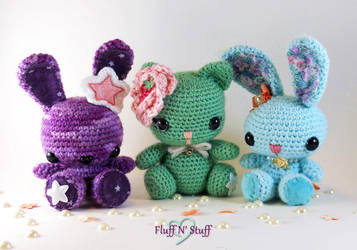 Spring Bunnies and Kitty by SailorMiniMuffin