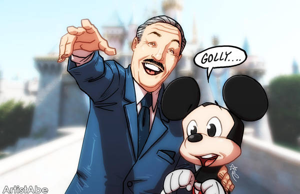 Walt Disney and Mickey Mouse by ArtistAbe