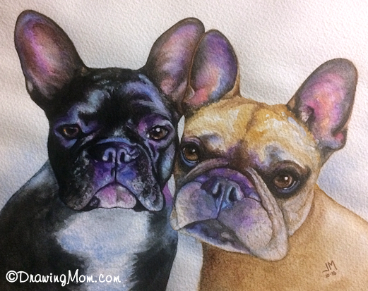 Two Frenchies by DrawingMom