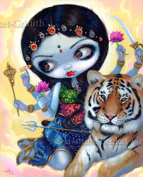 Durga and the Tiger by jasminetoad