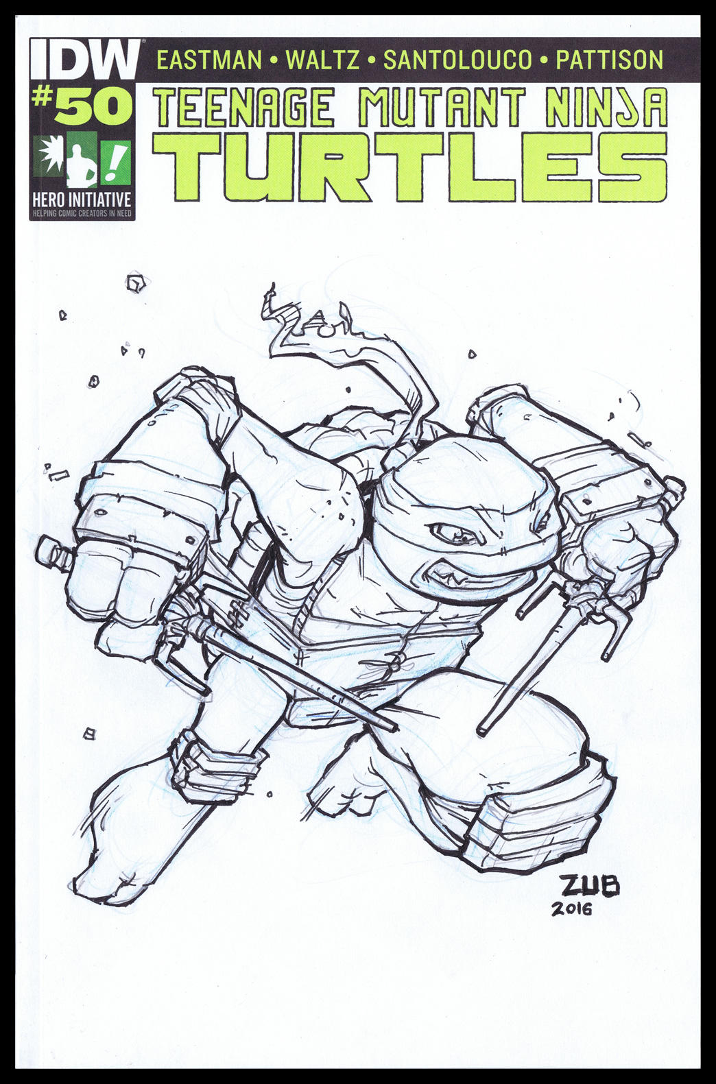TMNT 100 Hero Initiative Sketch Cover by Zubby