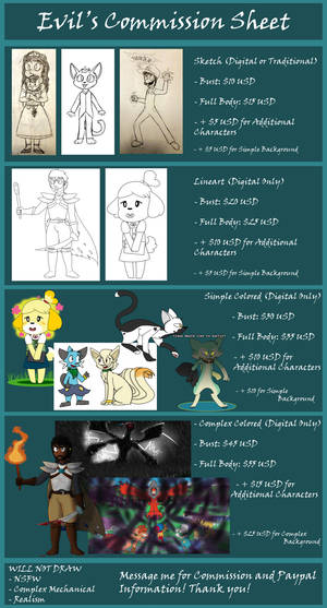 Commission Sheet -OPEN- by Evildraws Commission Sheet -OPEN- by Evildraws