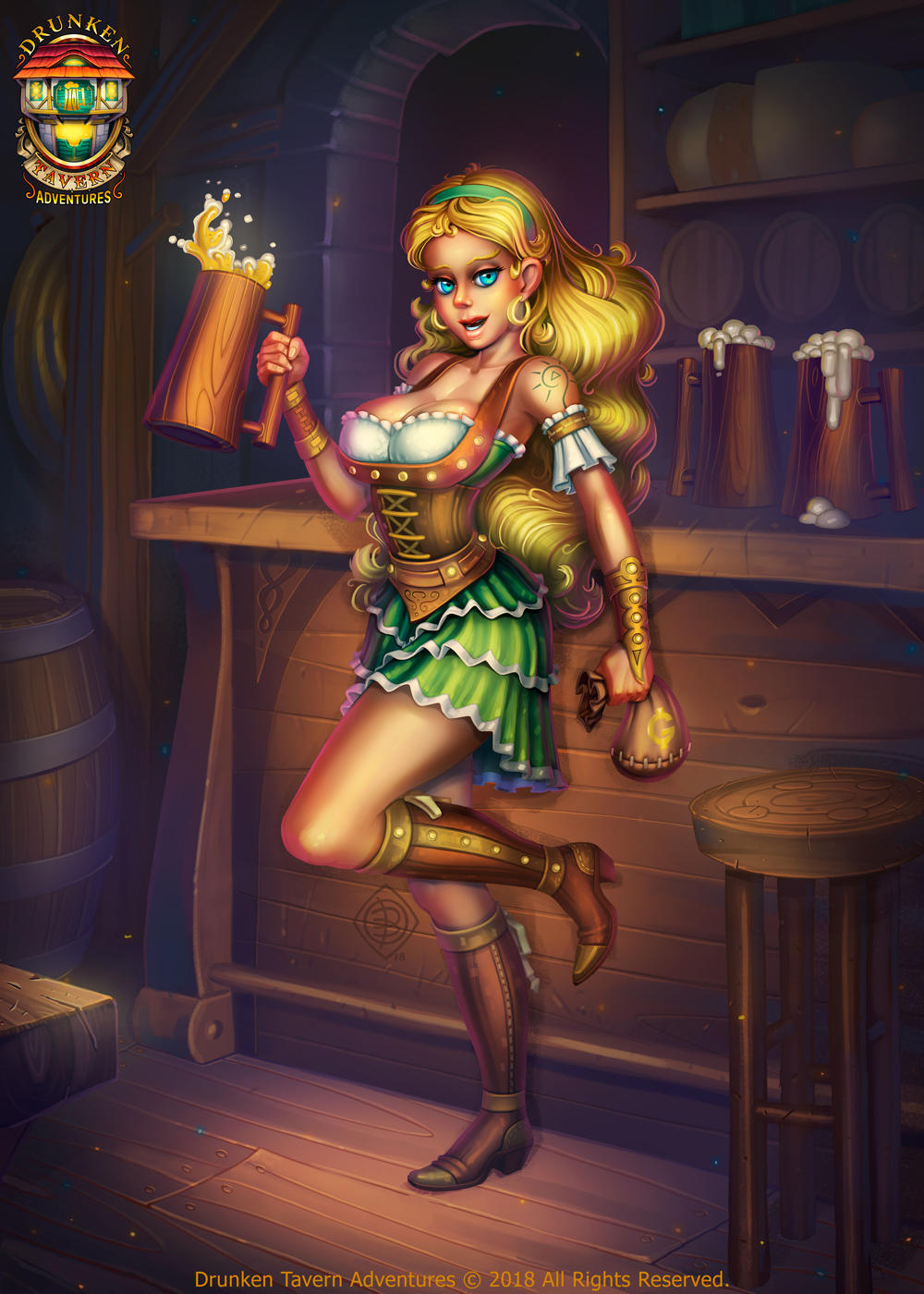 Busty Barmaid by Lord-Dragon-Phoenix