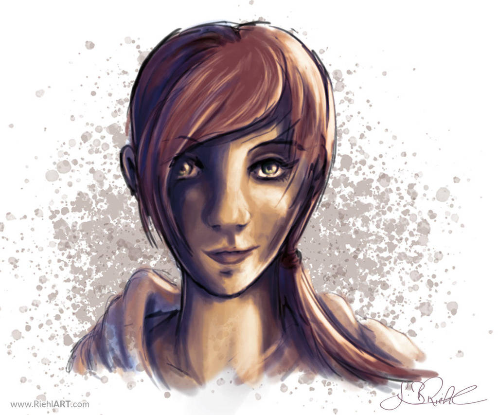 Red-Head-Girl (Surface Book Test) by RiehlART