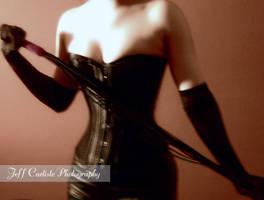 Black Leather Corset by Aziraphale1334