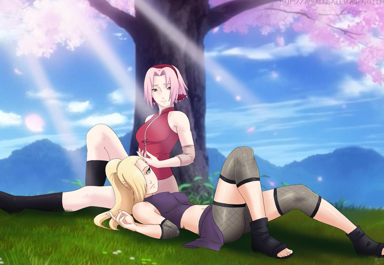 Commission: Ino x Sakura by Amenoosa