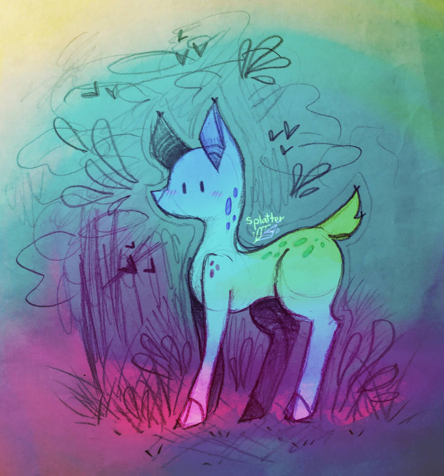 deer doodle by SplatterFeather on DeviantArt