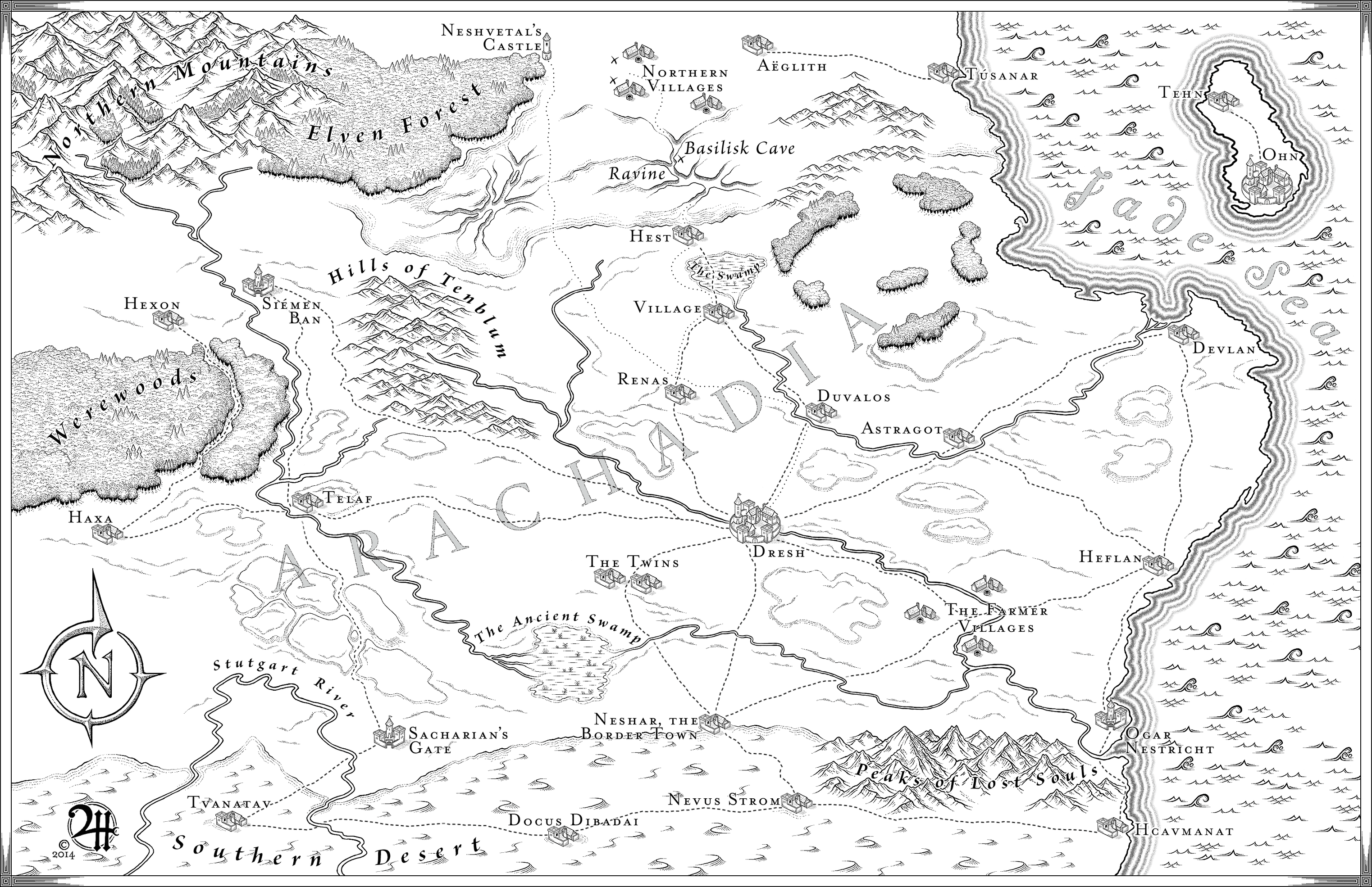 Arachadia: Commission Map for Novel by XianPryde
