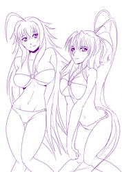 3 Rias and Akeno new bikinis by mattwilson83