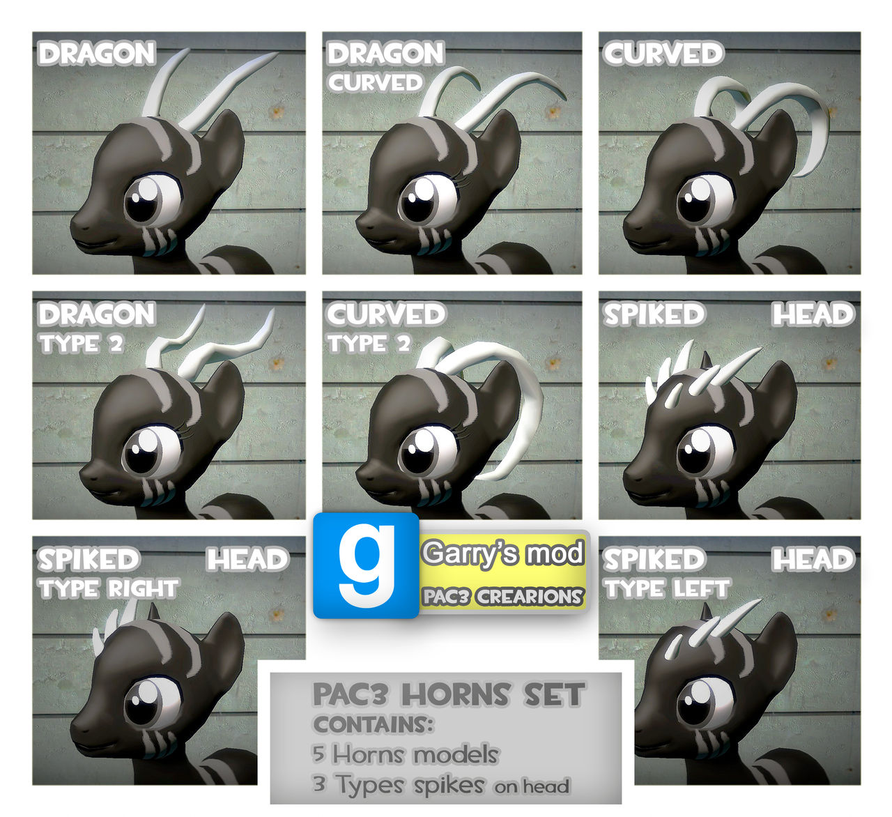 PAC3 | MLP| Horns and spikes set by ElectedPony