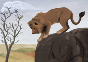 Lion (painting practice) by WindInTrees