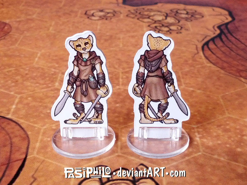 Female Tabaxi Rogue Custom Miniature (Commission) by Pasiphilo