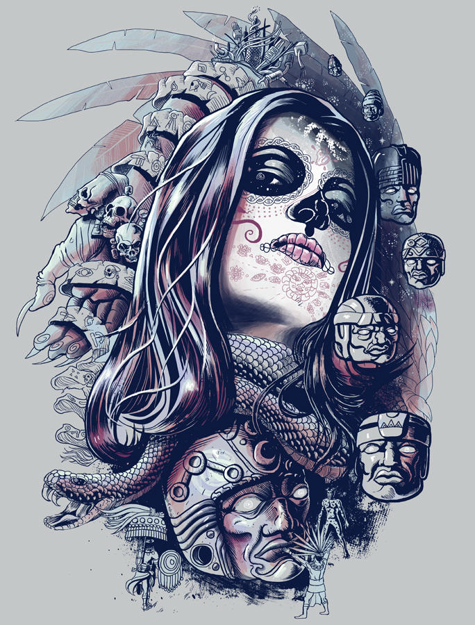 Coyolxauhqui on Silver by qetza on DeviantArt