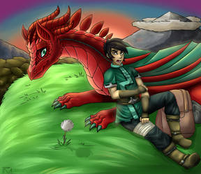 Aelwen and Gerel sitting by TheRickMaster