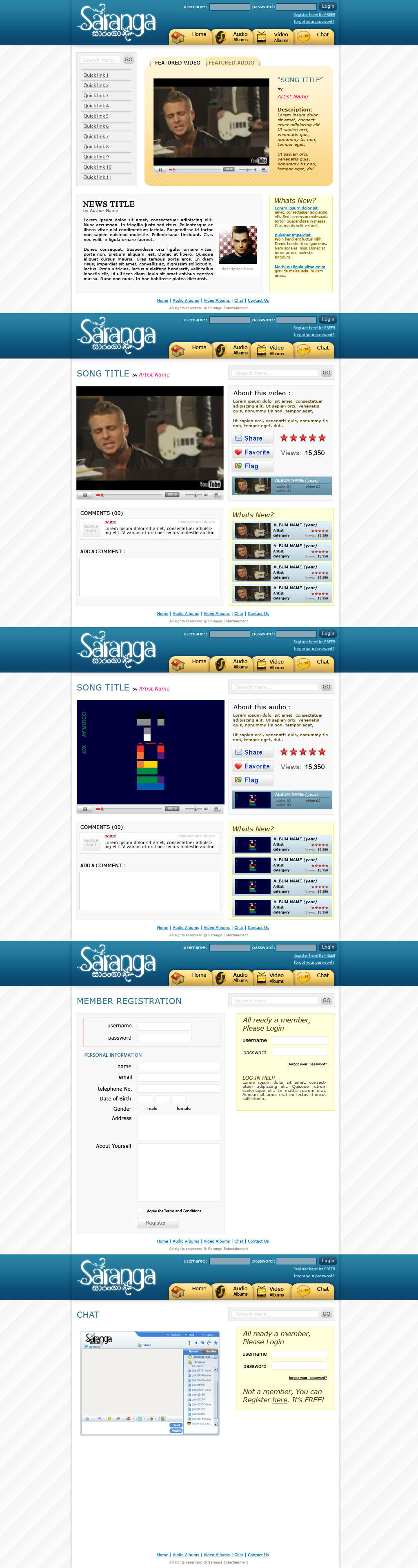 Entertainment website by UniDesignStudio