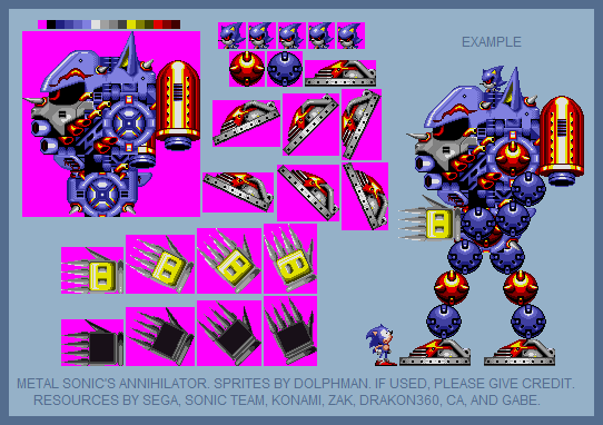 Custom / Edited - Sonic the Hedgehog Customs - Mecha Sonic Mk II  (Advance-Style) - The Spriters Resource