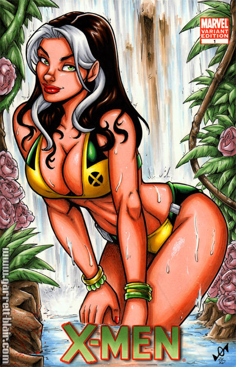 Rogue swimsuit sketch cover by gb2k