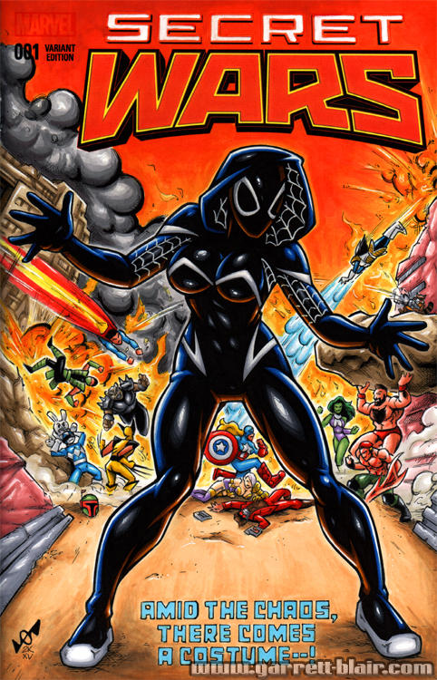 Symbiote Spider-Gwen Secret Wars sketch cover by gb2k