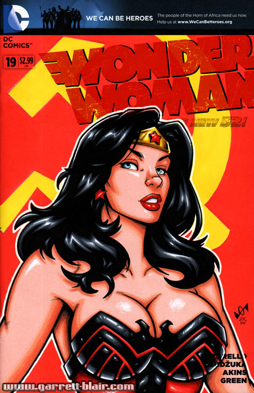 Wonder Woman Red Son bust cover by gb2k
