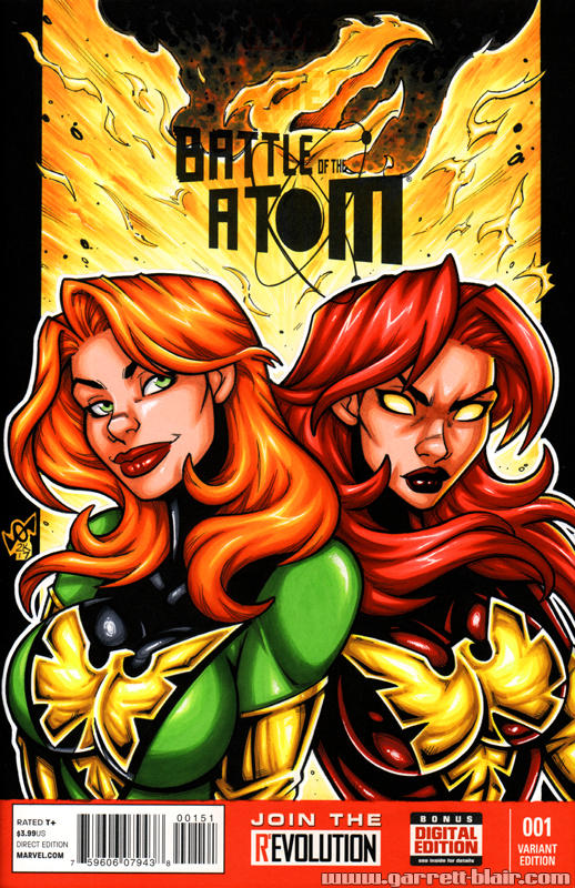 Phoenix + Dark Phoenix bust cover by gb2k