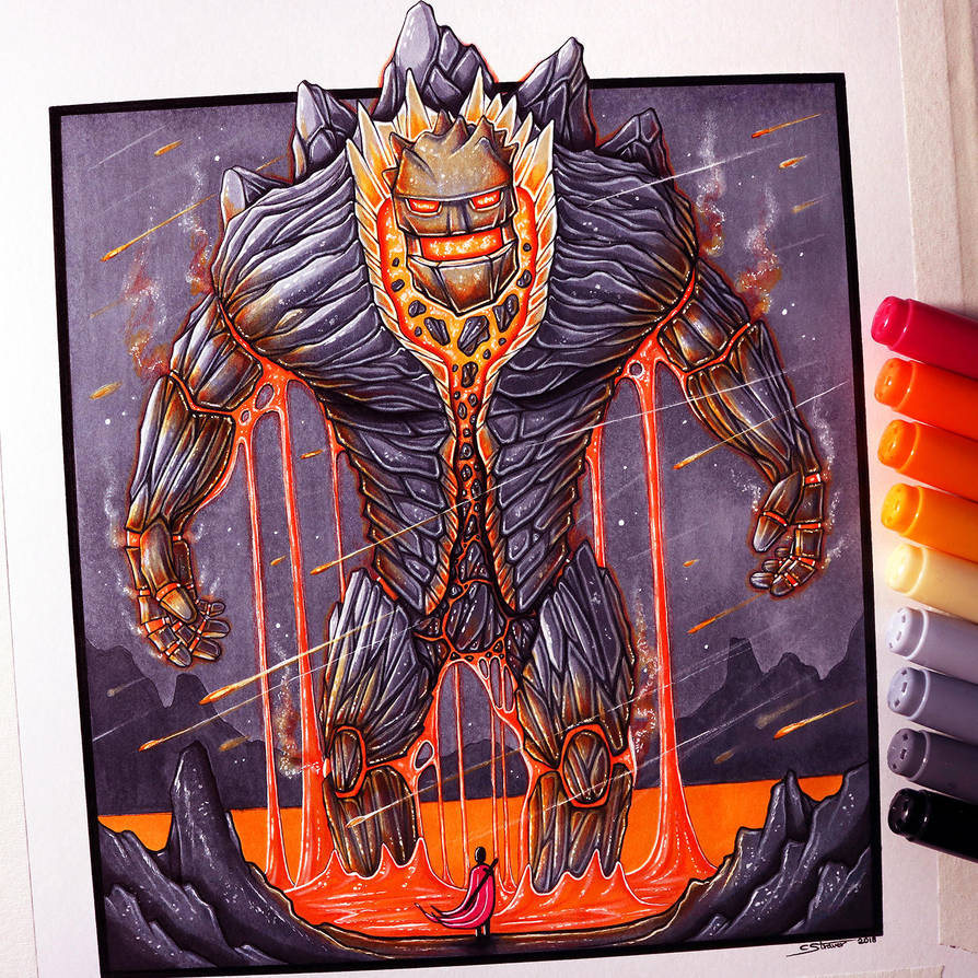 Lava Golem Drawing by LethalChris on DeviantArt