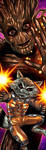 Groot and Rocket Panel Art Colored By Ihor Loboda by RichBernatovech